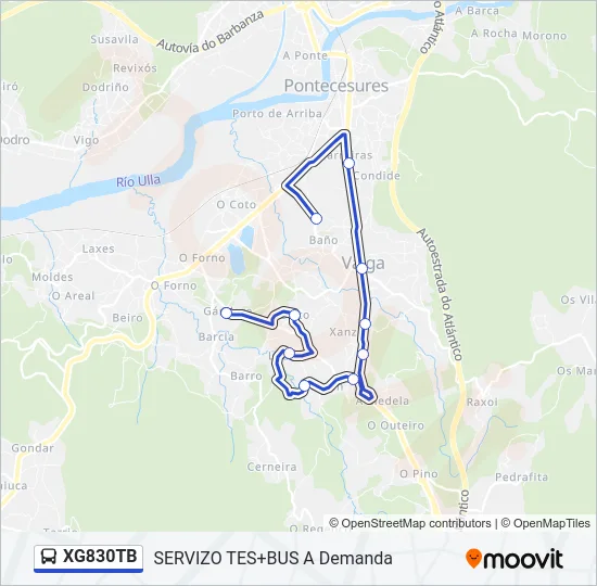 XG830TB Bus Line Map