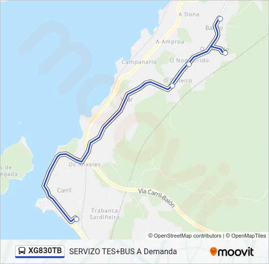XG830TB Bus Line Map