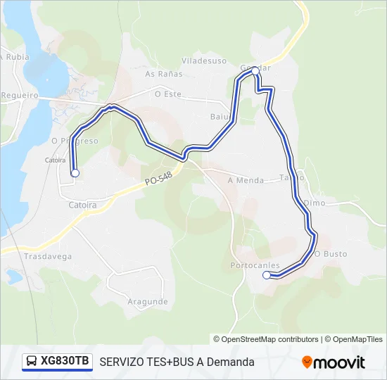 XG830TB Bus Line Map