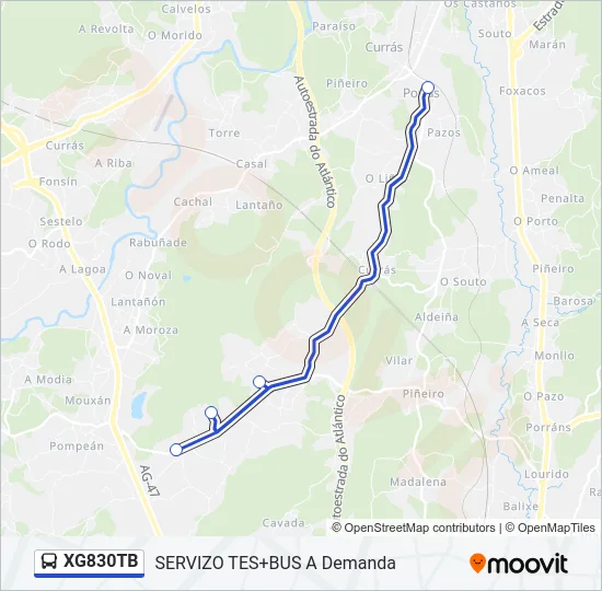 XG830TB Bus Line Map