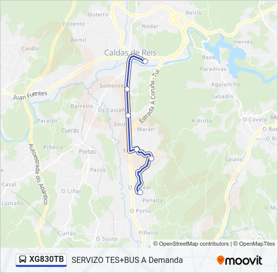 XG830TB Bus Line Map