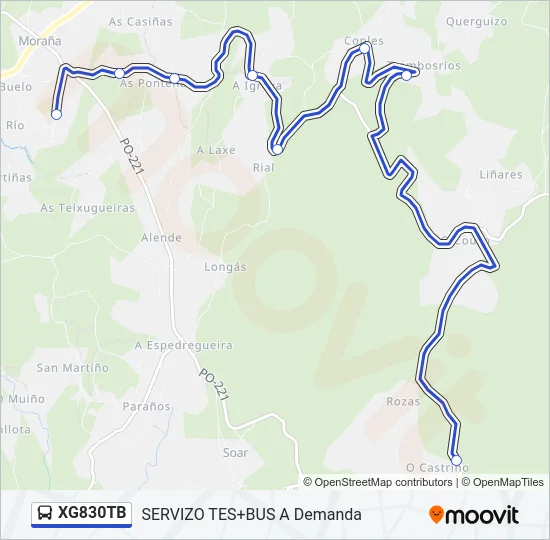 XG830TB Bus Line Map