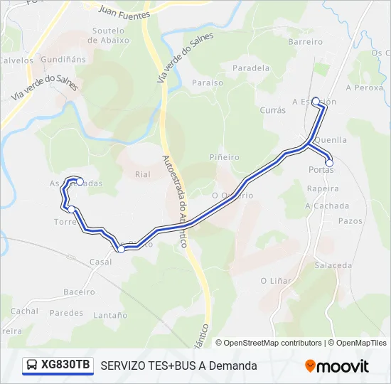 XG830TB Bus Line Map