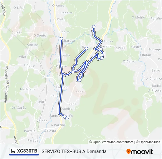 XG830TB Bus Line Map