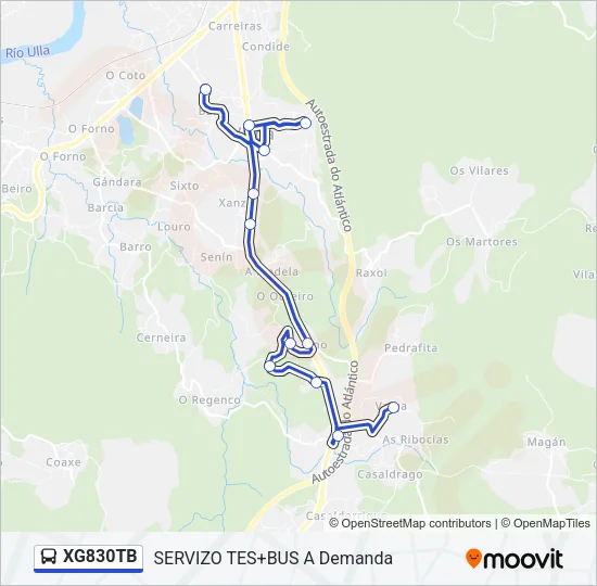 XG830TB Bus Line Map