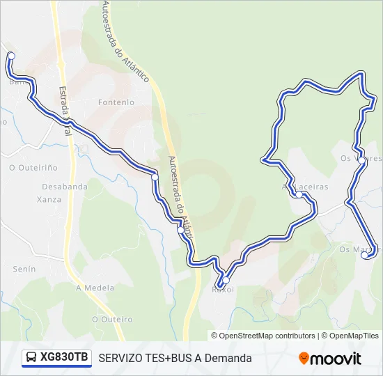 XG830TB Bus Line Map