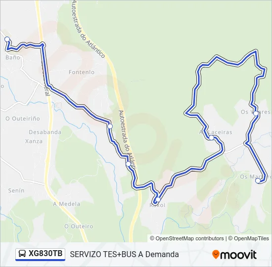 XG830TB Bus Line Map