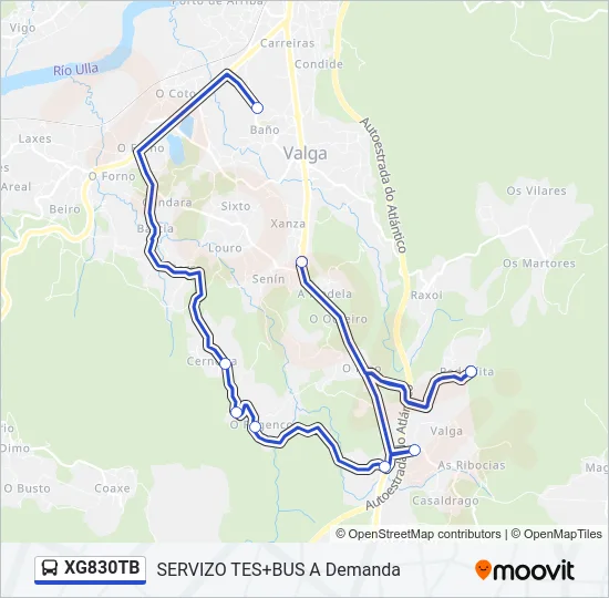 XG830TB Bus Line Map
