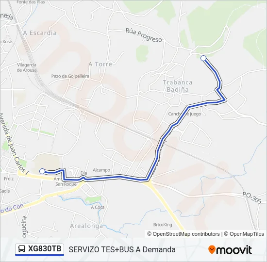 XG830TB Bus Line Map