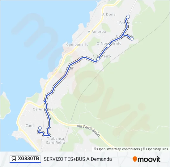 XG830TB Bus Line Map