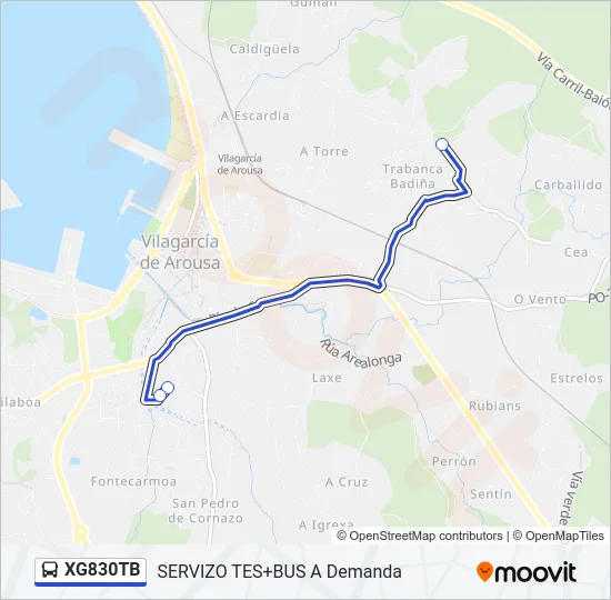 XG830TB Bus Line Map