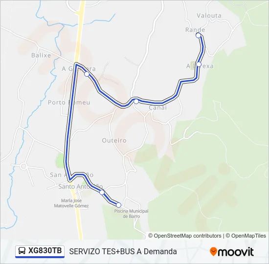 XG830TB Bus Line Map