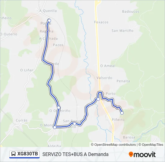 XG830TB Bus Line Map