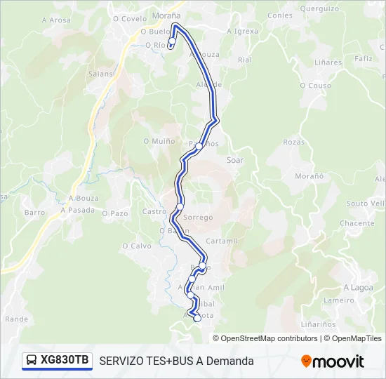 XG830TB Bus Line Map