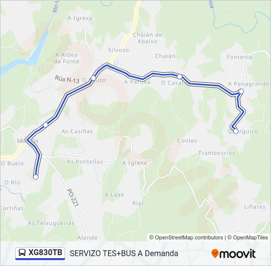 XG830TB Bus Line Map
