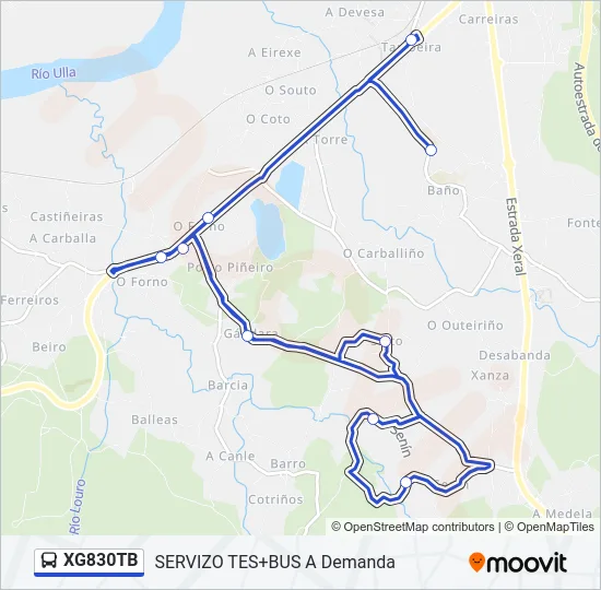 XG830TB Bus Line Map