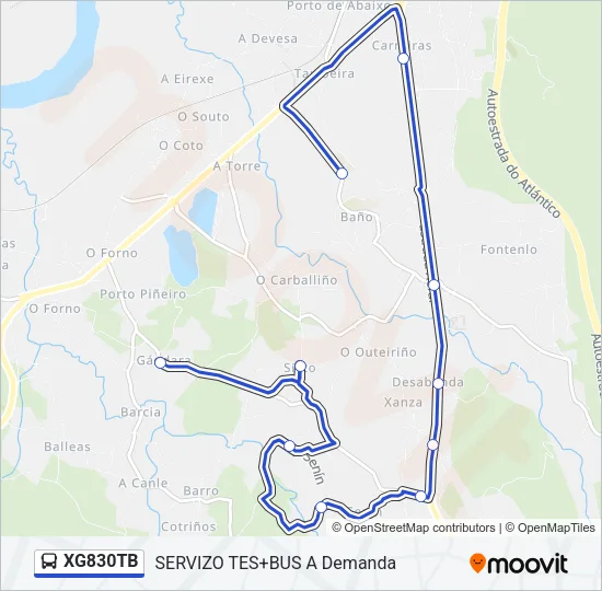 XG830TB Bus Line Map