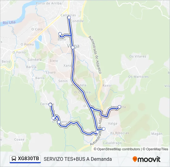 XG830TB Bus Line Map