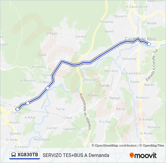XG830TB Bus Line Map