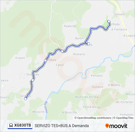 XG830TB Bus Line Map