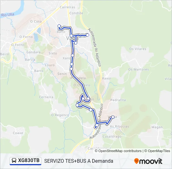 XG830TB Bus Line Map