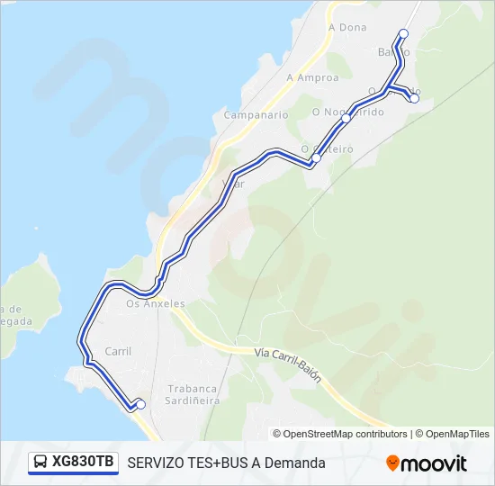 XG830TB Bus Line Map