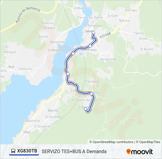 XG830TB Bus Line Map