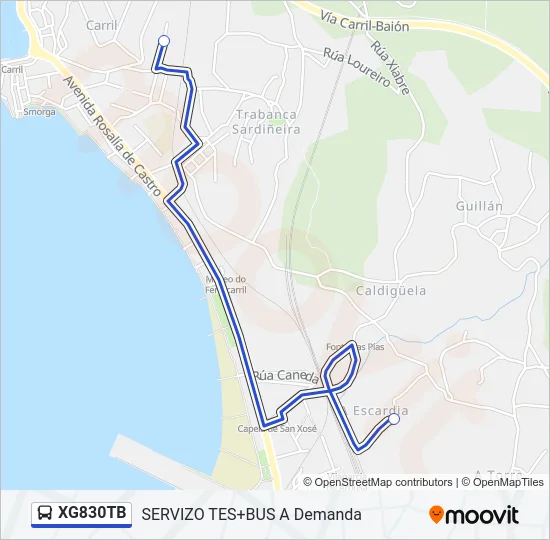 XG830TB Bus Line Map