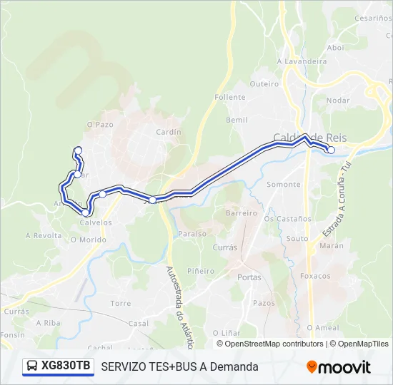 XG830TB Bus Line Map