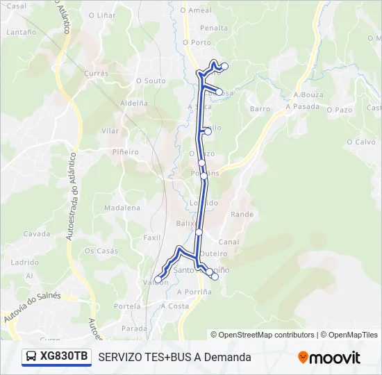 XG830TB Bus Line Map