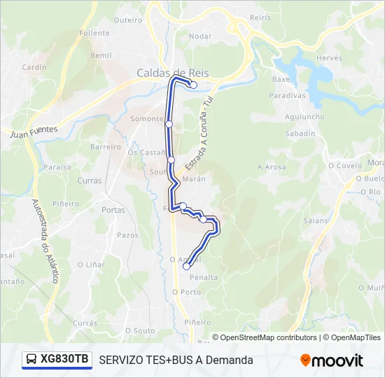 XG830TB Bus Line Map