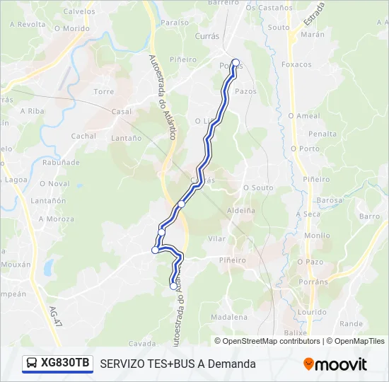 XG830TB Bus Line Map