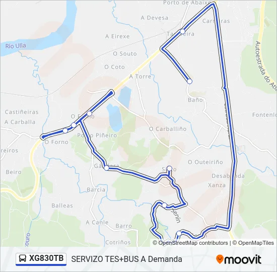 XG830TB Bus Line Map