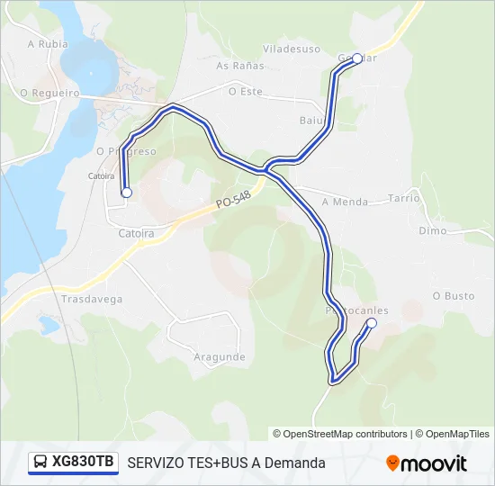 XG830TB Bus Line Map