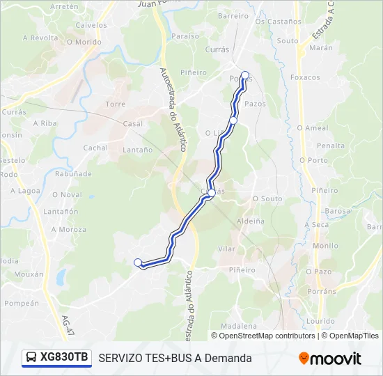 XG830TB Bus Line Map