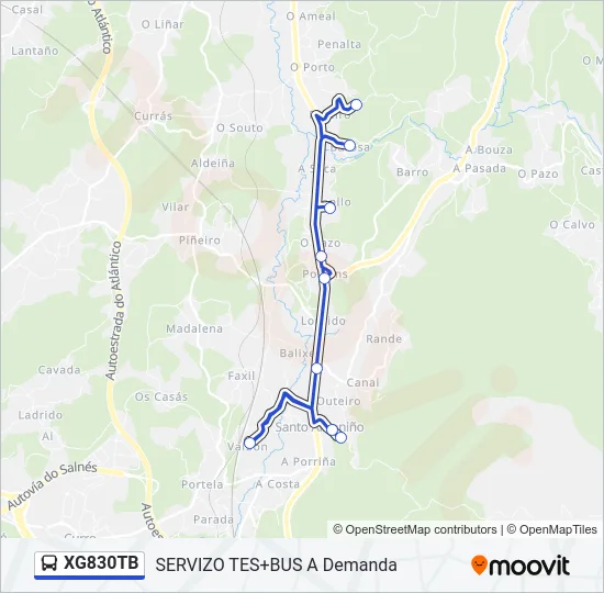 XG830TB Bus Line Map