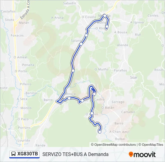XG830TB Bus Line Map