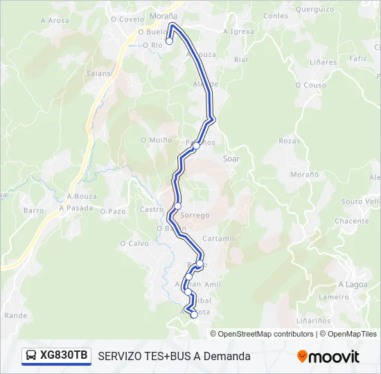 XG830TB Bus Line Map