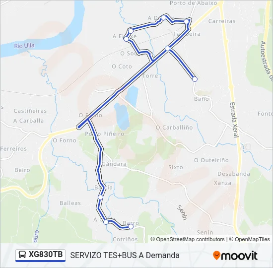 XG830TB Bus Line Map