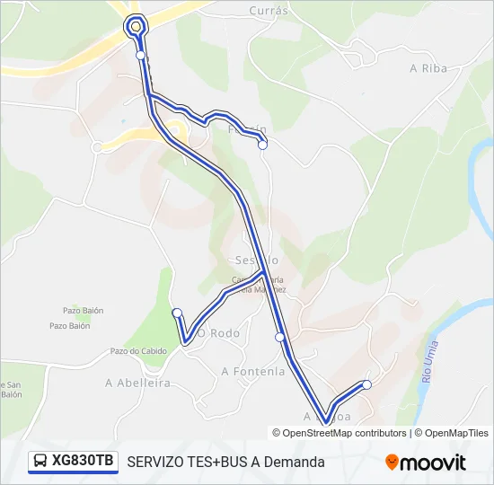 XG830TB Bus Line Map
