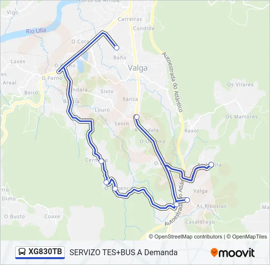 XG830TB Bus Line Map