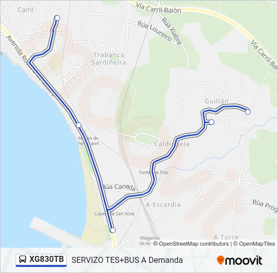 XG830TB Bus Line Map
