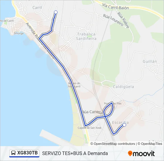 XG830TB Bus Line Map