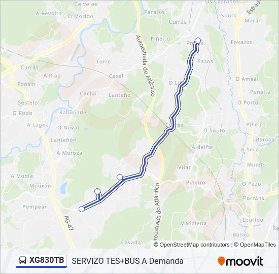 XG830TB Bus Line Map