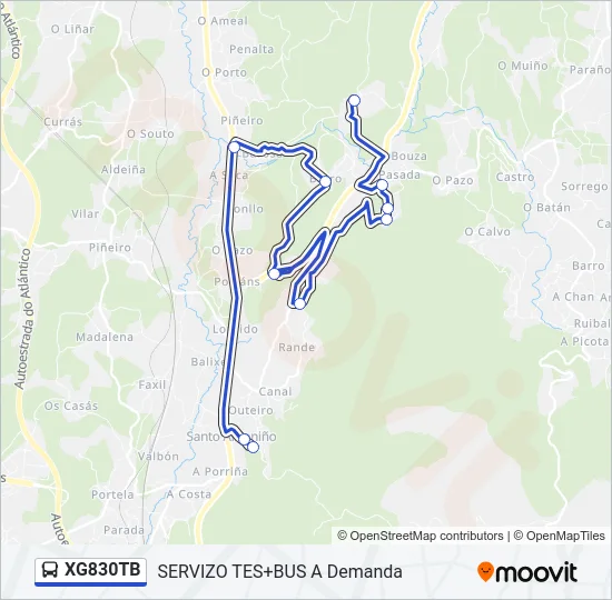 XG830TB Bus Line Map