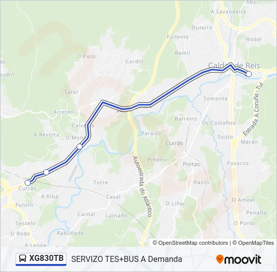 XG830TB Bus Line Map