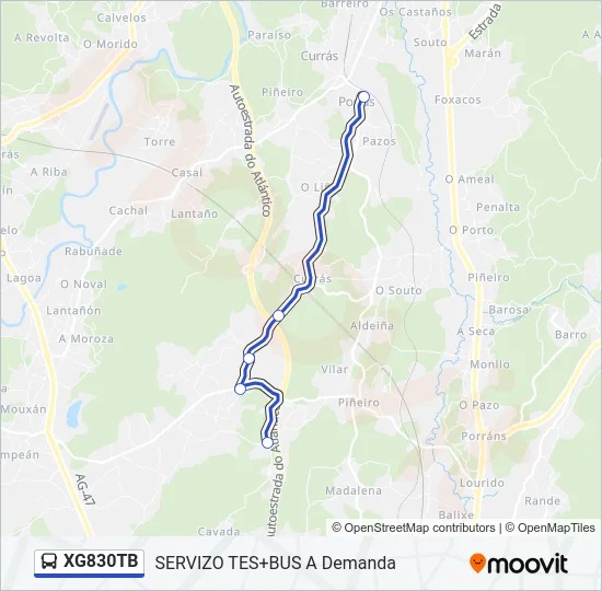 XG830TB Bus Line Map