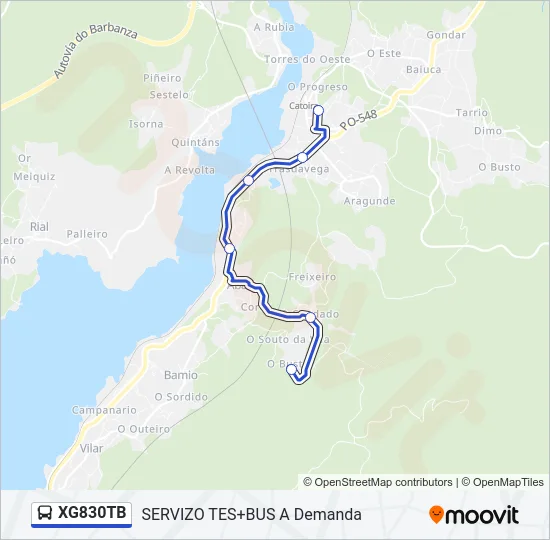 XG830TB Bus Line Map