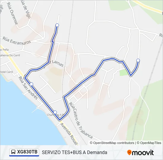 XG830TB Bus Line Map