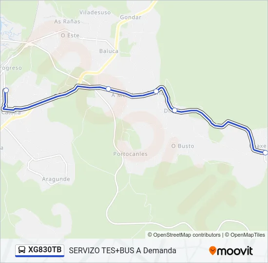 XG830TB Bus Line Map